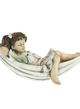 创意户外花园树脂小孩吊床挂件