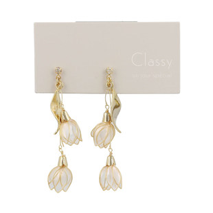 OSEWAYA无耳洞耳夹半透明铃兰花耳钉仙气甜美高级秋季氛围耳饰