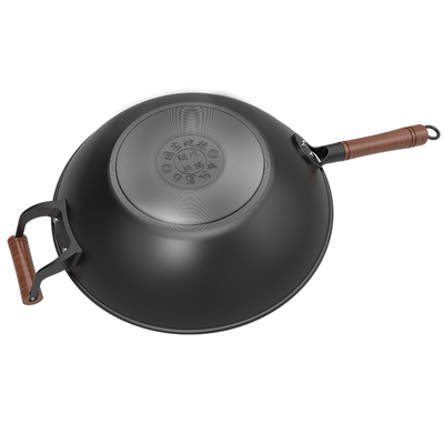 电磁炉专用平底锅陆川铁锅不粘锅