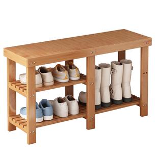 鞋架子家用门口实木简易分层隔板鞋架室内小窄收纳可坐鞋柜换鞋凳