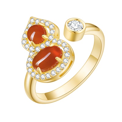 EAUFLORA红葫芦开口戒指原创设计