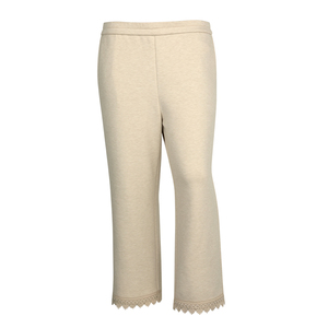 美丽客栈高端大码轻奢女装新款直筒裤适合200斤胖mm品质花边裤子