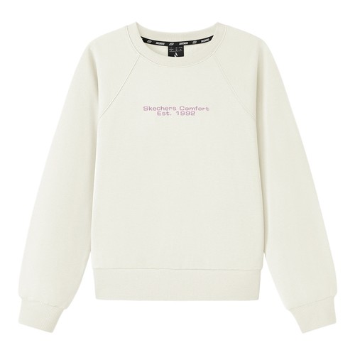 Skechers斯凯奇新款女子圆领休闲针织套头运动卫衣L325W048/0074