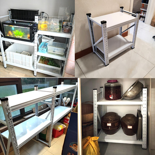 仓储小货架鱼缸矮架二层短置物架三层加厚承重铁架子多层家用杂物