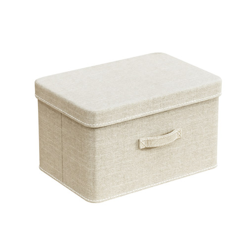 天山棉麻衣服收纳箱带盖家用衣柜衣物布艺大容量整理盒折叠储物筐