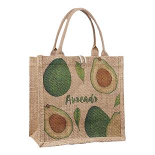 购物袋复古手提袋女包黄麻袋手提袋亚麻布便当包麻布袋diy饭盒袋