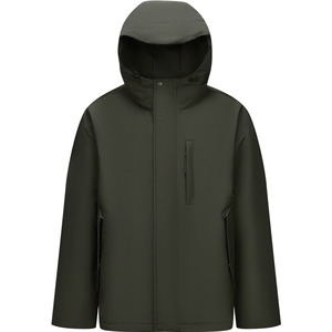 森马羽绒服男2024冬新款三防工装连帽外套冬装防寒服加厚黑
