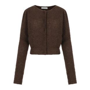 AMOMENTO韩国女士春季休闲时尚流行圆领透视开衫MUSINSA