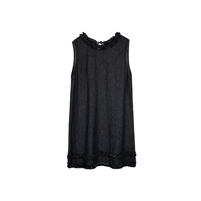 牛仔连衣裙古苔棉麻ju舒服凉快女
