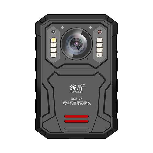 统盾DSJ-V5执法记录仪高清1296P红外夜视红蓝爆闪LED照明胸前配带