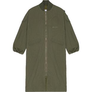 GANNI女装 橄榄绿可拆卸马甲风衣外套 F9717370