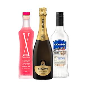 【自营】调酒基酒套装X-Rated埃可丝冰粉红利口酒仙山露伏特加