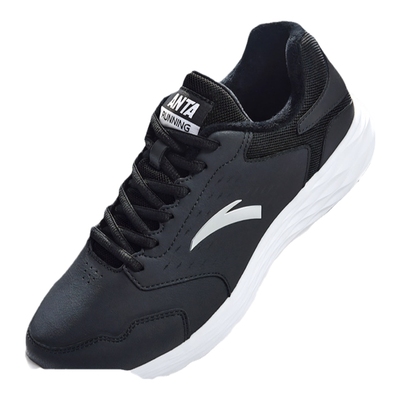 安踏运动鞋男鞋加绒保暖皮面鞋子