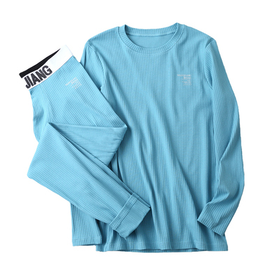 纯棉男士秋衣秋裤套装弹力修身