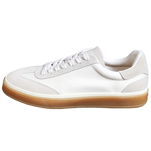 老钱风LP皮革拼接德训鞋男款系带休闲男鞋子平底板鞋春秋装极简风