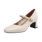 哈森法式复古玛丽珍鞋女春季新款羊皮高跟浅口单鞋HWS250155