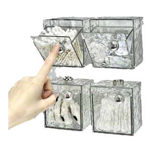 卫生间镜柜里收纳盒化妆棉洗脸巾整理盒壁挂透明棉签盒口红置物架