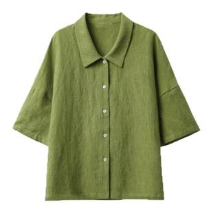 DIY服装纸样裁剪图1717款女士亚麻落肩短袖衬衫diy样板图纸11设计