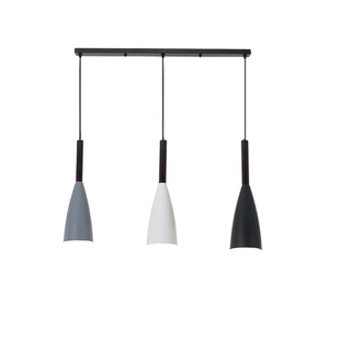 餐厅吊灯三头餐桌灯新款胡桃木长条灯中古风创意家用饭厅灯餐厅灯