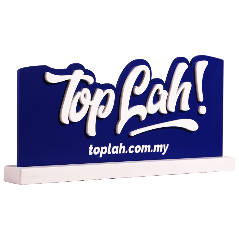 桌面亞克力立牌定制公司桌牌臺(tái)牌擺件立體logo標(biāo)牌廣告展示牌直播