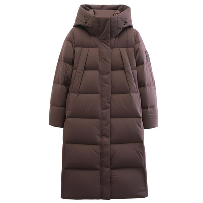 雅鹿冬季中长加厚保暖连帽羽绒服