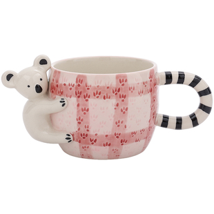 考拉咖啡杯碟陶瓷拿铁杯早餐杯子拉花杯女士高颜值马克杯牛奶水杯