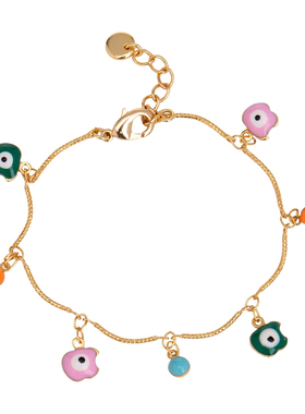 现货女款彩色眼睛吊坠项链