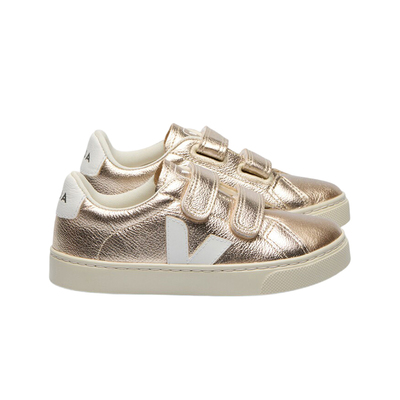 VEJA 【官方正品】经典款ESPLAR 渐变金色/白色魔术贴儿童鞋