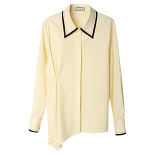 【到手89元】法式复古小众设计感抽褶收腰白色衬衫高级感衬衣上衣