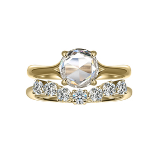 【培育】钻玺河西玫瑰切工3克拉钻石复古戒指18K黄金波浪曲线配戒