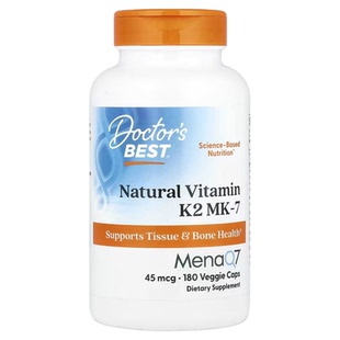 DoctorsBest天然维生素K2MK7含MenaQ7胶囊45mcg180粒美国原装