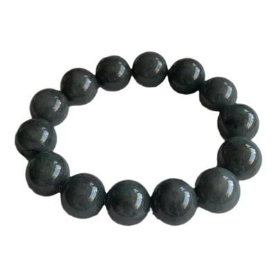 缅甸翡翠手串乌鸡黑色翡翠大手串