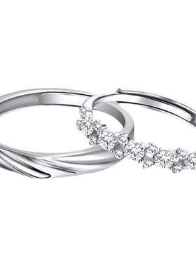 老凤祥s925银情侣戒指男女款