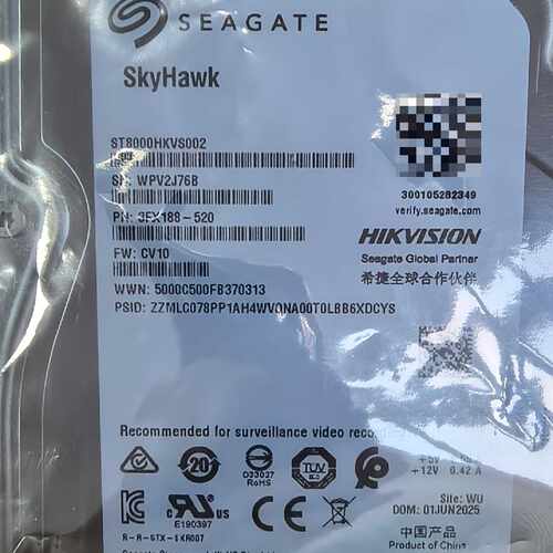 希捷SkyHawk 8TB监控硬盘 ST8000HKVS00—议价