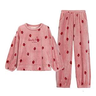 睡衣女士秋冬季家居服珊瑚绒法兰绒加绒保暖不加厚薄款春秋款韩版