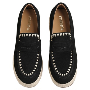 MILLIE'S/妙丽单鞋女2026春秋新款厚底护士软底休闲鞋防滑豆豆鞋