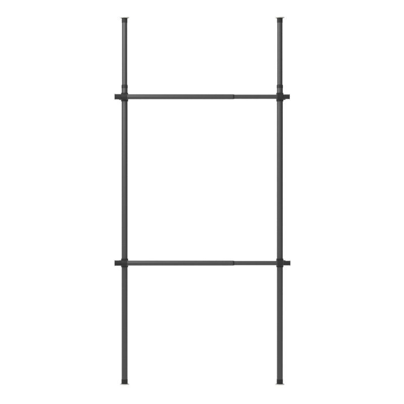 顶天立地衣架简易衣帽间金属衣柜开放式组装立柱式置物架置衣架