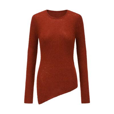 Into The East己印不对称针织上衣