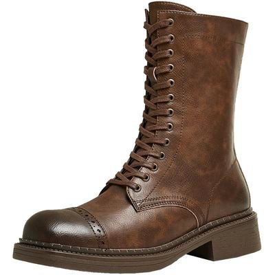 天美意复古西部靴马丁骑