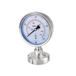 活接螺母式隔膜压力表 卫生型不锈钢耐震DN25 DN40 SMS38 0.6MPa