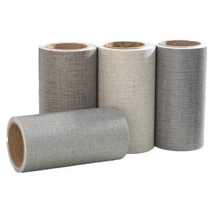 加厚麻布纹墙纸自粘防水防潮纯色客厅卧室家用自带胶壁纸宿舍装饰