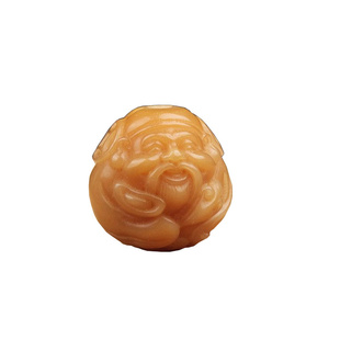 风化菩提根雕刻大财神散珠天然菩提佛珠饰品吊坠配珠文玩diy隔珠