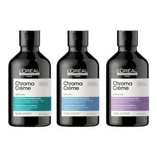 新版欧莱雅Pro色修蓝瓶紫色蓝色绿色对冲染后去黄护色固色洗发水