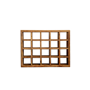 定制老榆木格子架全实木多宝格茶具架现代中式方格架置物架展示柜