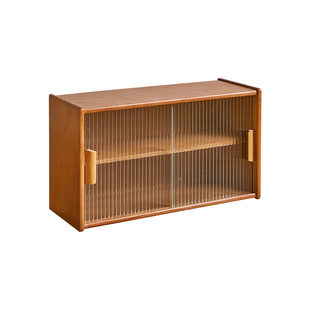 实木桌面杯架置物架家用厨房防尘碗碟柜餐桌台面储物柜手办展示架