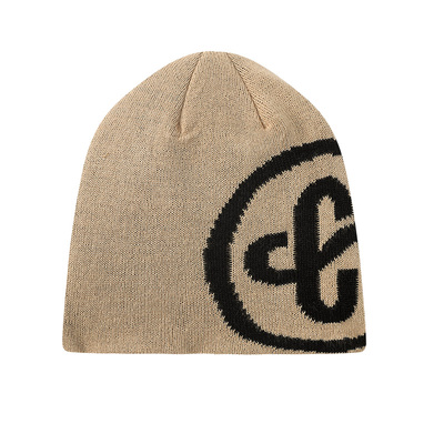 CoosRetro美式复古百搭双层罗纹冬季男女logo提花加厚保暖针织帽