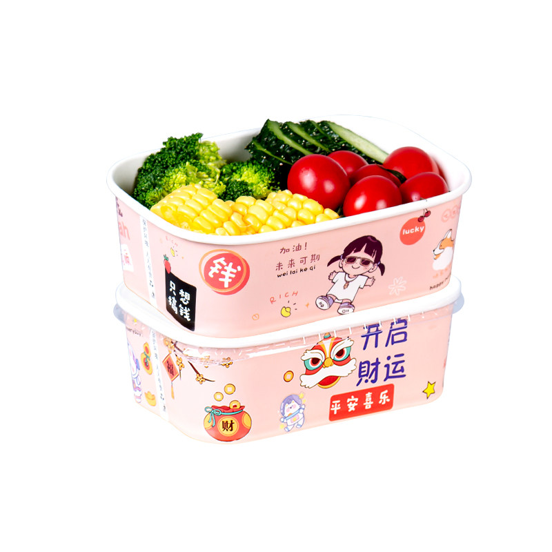 一次性饭盒餐盒打包盒牛皮纸长方形方盒水果外卖野餐便当盒快餐
