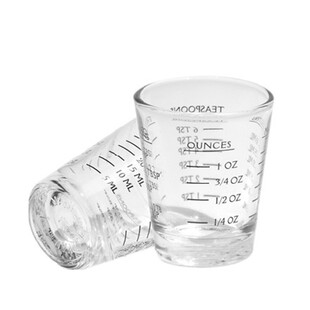 3只 玻璃盎司杯意式浓缩咖啡量杯 4种刻度换算专业咖啡流量杯45ml
