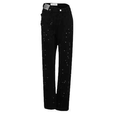ANNANDELMAN烫钻扭腰牛仔裤