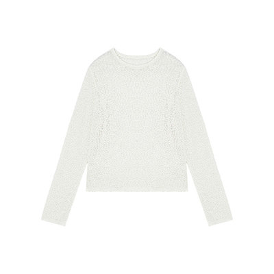 慵懒风百搭薄款颗粒感圆领针织衫